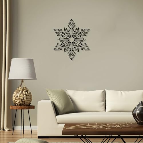 GlintHome Black Metal Wall Art - Minimalist 3D Textured Abstract Ice Flowers Sculptures Wall Art for Living Room Garden Bedroom Office Bathroom Home Decor - color: Black-007, size: Small