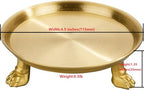 khtumeware 1 Pack 100% Solid Satin Brass Clawfoot Candle Dish - Pedestal Dish - Candle Holder - Jewelry Holder - Perfect for Wax Candles, Rings, and Trinkets - color: Satin Brass
