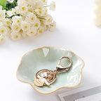 2PCS Lotus Leaf Shape Ring Holder Dish, Small Key Bowl, Ceramic Trinket Tray Jewelry Dish Organizing Necklace Earrings for Mom Friend Sister, All Jewelries Are NOT Included.Pink+Light Green.… - color: Pink+Light Green-Lotus