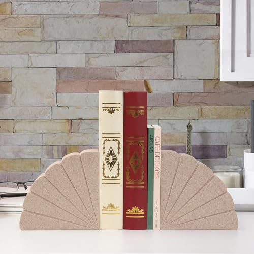 Decorative Bookends for Heavy Books – Stylish Heavy Duty Book Ends for Shelves,Resin Decor,Ideal for Any Bookshelf,Aesthetic Book Holder/Stopper for Chic Home, Office, or Library Decor-Sandstone - style: 807 (Sandstone )