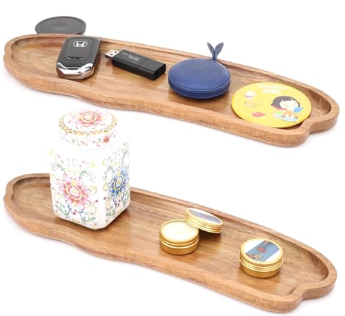 Fermus Wooden Tray 12.7 Inch Long Jewelry Dish Cosmetics Organizer Bathroom Clutter Wood Decorative Serving Platter Small Storage Tray, Cloud Shape