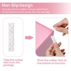 Vtopmart 4Pack Small Stackable Storage Drawers, Bathroom Makeup Organizer,Plastic Storage Bins For Vanity, Undersink, Kitchen Cabinet, Pantry, Home Organization(Pink) - style: 4pack-Pink