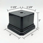 Premium Black Gloss Display Base – Weighted Square Pedestal for Trophies, Sculptures, 3D Prints, & Crafts – Heavy-Duty Riser Stand (3x3x2 inch) - size: 3x3x2 inch