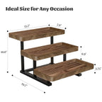 Serving Tray for Party, 3 Tier Cupcake Stand Tiered Tray Stand Large Serving Platter for Serving Food Dessert Table Display Set Reusable Trays for Candy, Veggie, Fruit, Snack - size: 15.8" x 12" x 11.8"