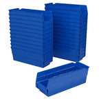 Akro-Mils 30120 Plastic Shelf Bins, Heavy Duty Storage Bins for Garage, Closet, and Drawer Organization, 12" x 4" x 4", Blue, 24-Pack - color: Blue