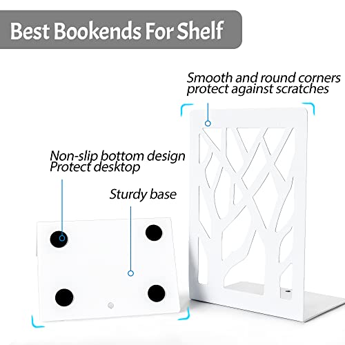 Book Ends-Metal Book End Supports for Bookrack Desk (White, 10 Pair) - color: White, size: 10 Pair