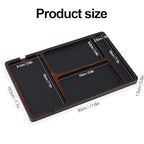 MultiBey Acacia Wood Valet Tray with Leather Inlay | Mens Valet Tray & Desk Organizer | Elegant EDC Catchall Trays for Phone, Wallet, Keys, Watch, Jewelry - color: Acacia - Leather & Cable Slot