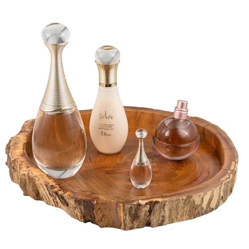 Irregular Shape Wood Trays, Natural Wooden Tray for Décor, Rustic Wooden Tray, Candle Holder Trays, Wood Tray for Home Décor, Size D(10.5") xH(1.2")