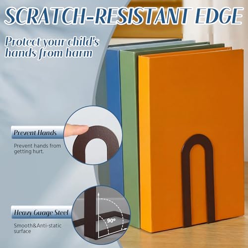 Chunful 6 Pcs Bronze Book Ends for Shelves Modern Metal Decorative Small Bookends Book Shelf Organizer Minimalist Design Stopper to Hold Books for Home Office (5.5 * 3.75 * 2.25inch) - color: Bronze, size: 5.5*3.75*2.25inch