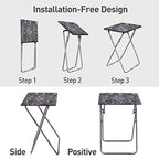 Garden 4 you Folding TV Tray Table,TV Dinner Table with Sturdy MDF Top,Eating Trays for Living Room with No Assembly Required, 2PCS (Black Marble) - color: Black Marble, size: 2pcs