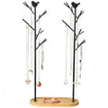 Jewelry rack, bird tree tower, hanging ring, earring, necklace, bracelet, suitable for living room, bathroom, office - black - color: G Black