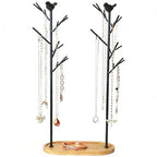 Jewelry rack, bird tree tower, hanging ring, earring, necklace, bracelet, suitable for living room, bathroom, office - black - color: G Black