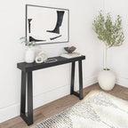 Plank+Beam Solid Wood Console Table, 46 Inch, Sofa Table, Narrow Entryway Table for Hallway, Behind The Couch, Living Room, Foyer, Easy Assembly, Black - color: Black, size: 46" Console Table