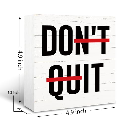 Inspirational Wood Signs, Farmhouse Wooden Plaques, Tabletop Decor, Motivational Desk Sign for Home Office Cubicle Workplace Decor, Encouragement Gift for Friends, Don't Quit Sign, White - color: Inspirational13