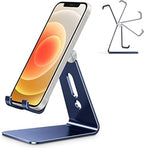 OMOTON Adjustable Cell Phone Stand, C2 Aluminum Desktop Phone Holder Dock Compatible with iPhone 15 14 13 Xs XR 8 Plus 7 6, Samsung Galaxy, Google Pixel, Android Phones, Navy Blue - color: Navy Blue