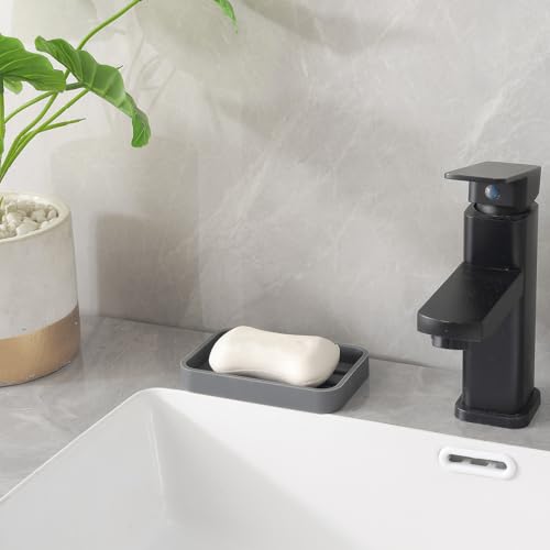 MicoYang Silicone Kitchen Sink Organizer Tray for Multiple Usage,Easy Clean Sponges Holder for Kitchen Bathroom Counter or Sink,Dish Soap Dispenser,Scrubber,Bottle,Cup Grey 4.9”x 3.2” - color: Gray, size: 4.9" x 3.2" x 0.7"