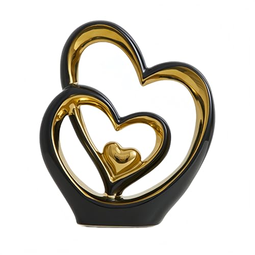 AWNR Heart Hands Sculpture,Small Shelf Decor,Tv Stand Decor Items for Living Room,Apartment,Office (Black) - color: Black
