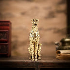 Luxury Resin Leopard Animal Figurine - Realistic Sculpture Home Decor for Living Room, TV Cabinet, Gold Accent Ornament (Leopard)