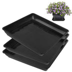 3 Pack 14 Inch Square Plant Saucer, Heavy Duty Plastic Plant Drip Trays for Pots, Durable Flower Pot Saucers for Indoor Outdoor Plants, No Holes Water Catcher Tray for Garden & Home Use, Black - size: 3pcs-14 Inch