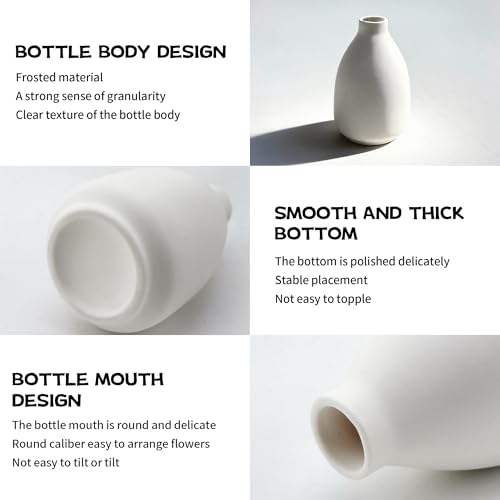 White Bud Vases Set of 12, Small Ceramic Vase in Bulk, Mini Pottery Vases for Pampas Grass Clay Vase for Wedding Table Centerpieces Decoration Modern Boho Rustic Home Decor DIY Gift - color: A-white Bud Vases-12pcs