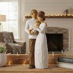 NAN ZAI NAN FANG Family of 3 Figurines Gift for New Parents Resin Hand Painted Sculpture Mom Dad Gifts First Mothers - style: A Family of 3