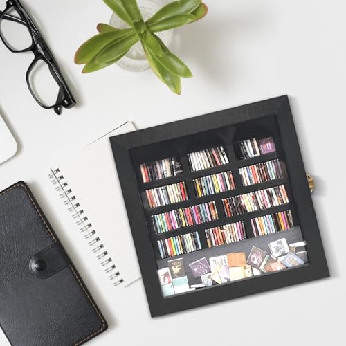 Anxiety Bookshelf – Mini Books Display for Stress Relief and Fun Decor, Perfect Decorative Miniature Library for Book Lovers, Ideal for Home Decor, Office Décor, and Thoughtful Gift - Black - color: Black