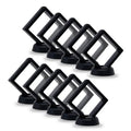 10Pcs Coin Holder Challenge Coin Display Stand, Black 3D Floating Display Case for AA Coin Medallions Jewelry Rock Gem Arrowhead Collecting and Display (2.75×2.75×0.8 inches) - size: 2.75×2.75×0.8 inches