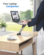 Nulaxy Laptop Stand, Ergonomic Sit to Stand Laptop Holder Convertor, Adjustable Height from 2.1" to 13.8", Supports up to 22lbs, Compatible with MacBook, All Laptops Tablets 11-17" - Silver - color: C-Silver