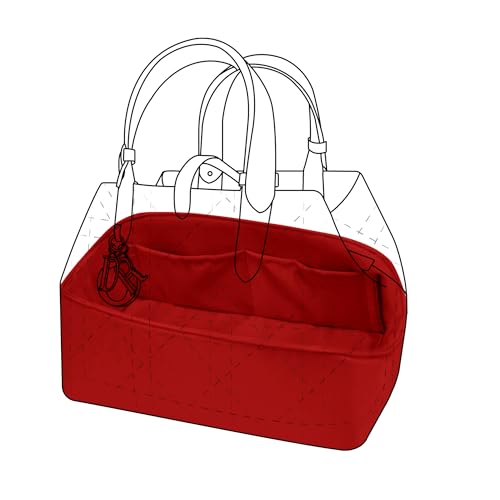 DGAZ Silk Purse Organizer Insert Fits Dior Toujours Bags，Silky Smooth Bag Organizer，Luxury Handbag & Tote Shaper(Rouge Cassque,Toujours S) - color: Rouge Cassque, size: Small