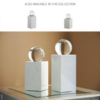 Signature Design by Ashley Sellner Modern 14 in. Crystal and Marble Sculpture, White & Clear - size: 5" W x 5" D x 14.25" H