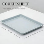 Cookie Sheets for Baking 18x13", Half Ceramic Baking Sheet, Non-Stick & Non-Toxic Ceramic Coating, 2.2mm Thick Aluminum Oven Trays for Cooking, PTFE & PFOA Free - size: baking sheet 18x13"