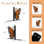 Butterfly Bookends - Decorative and Durable Bow Bookends for Home and Office, Unique and Cute Design