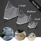 Hipiwe 5 Packs Acrylic Triangle Display Holder - Display Easel Stands for Geodes Rock Mineral Agate Fossil Coral, Clear Plastic Display Stands for Small Collectibles, Small - size: Small