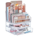 STORi Chloe Stackable Makeup Holder & Drawer Organizer Set, Clear, BPA-Free Plastic, Made in USA, Organize Brushes, Cosmetics & Beauty Essentials - style: Organizer & Drawer Set