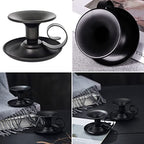Taper Candle Stick Holder, Set of 2 Retro Iron Candlestick Holders Candlelight Dinner Stand for Wedding Dinning Party Table Home Decoration (Black)