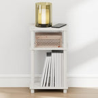 Furinno Just Turn-N-Tube Open Storage Nightstand, 1 Pack, 3-Tier, White/White - color: White/White, size: 1-Pack, style: 1-Pack
