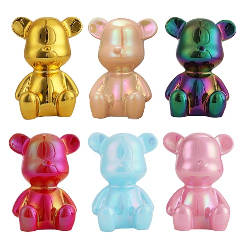 Small Bear Figurines Animal Sculpture Home Décor for Living Room Bedroom Office Statues Desktop Cabinets Tabletop Decor for Women Mom Birthday Gift(6 Combinations) - color: 6 Combinations