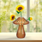 Glass Mushroom Vase, Mini Mushroom Vase, Flower vase, Creative Mushroom Glass Vase Plant Hydroponic Art Plant Table Vase (4 Color)
