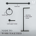 MARMOLUX ACC Free Standing Matte Black Toilet Paper Holder Stand Black Marble Base and Storage - 4 Jumbo Roll Bathroom Hardware Toilet Paper Stand - Stainless Steel Standing Toilet Paper Holder - color: Matte Black/Black Marble