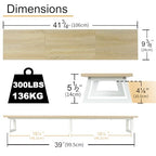 TEAMIX Large Dual Monitor Riser - Wood & Steel Desk Organization - Maple, 42 inch - color: Maple