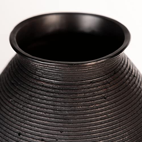 Signature Design by Ashley Hannela 17" Modern Distressed Polyresin Vase, Antique Brown - color: Dark Brown, size: 17 inch