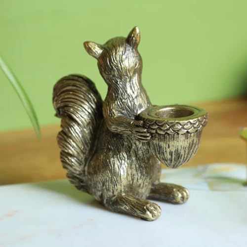 Gold Squirrel Candlesticks, Resin Candle Holder for Home Decor, Dining Table, Living Room, Coffee, Table Centerpiece