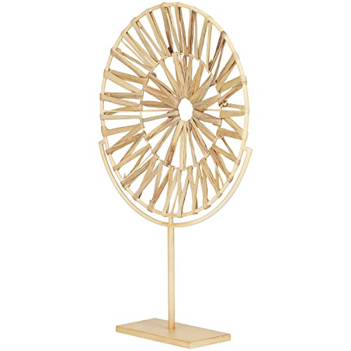 Deco 79 Metal Geometric Handmade Decorative Sculpture Starburst Home Decor Statue, Accent Figurine 16" x 4" x 24", Brown