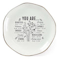 God Says You Are Beautiful Ring Dish – Christian Ceramic Jewelry Tray for Women, Inspirational Bible Verse Trinket Holder Gift for Her, Religious Baptism Gift - color: You Are Beautiful