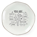 God Says You Are Beautiful Ring Dish – Christian Ceramic Jewelry Tray for Women, Inspirational Bible Verse Trinket Holder Gift for Her, Religious Baptism Gift - color: You Are Beautiful