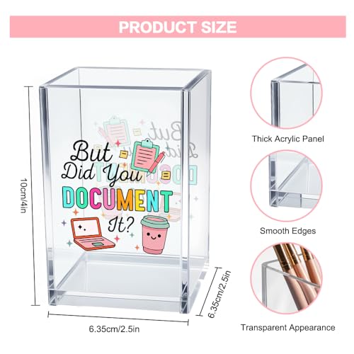 But Did You Document It Acrylic Cosmetic Pencil Pen Holder Cup, Funny Office Decor Office Desk Organizer Accessories, Funny Sarcastic Work Gifts for Women Girl Boss Coworker Sister HR Students - style: Document It