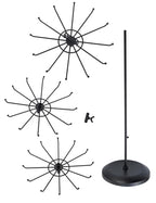 MyGift 3 Tier Classic Large Black Metal Jewelry Tree Holder Organizer with 360 Degree Rotating Arms, Spinning Necklace and Bracelet Tower Display Stand with 36 Hooks and Top Card Holder For storage - color: Black (3 Tier)