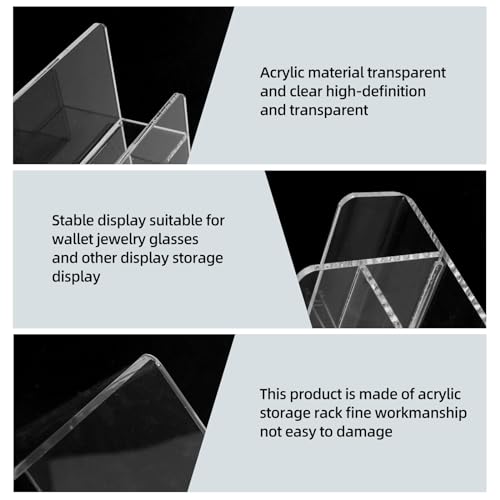 Acrylic Wallet Display Stand Purse Handbag Organizer, Clear Jewelry Riser Display Stand Purse Display Rack, Acrylic Display Shelf for Cosmetic Perfume Jewelry Sunglasses Handbag (2 PCS-4 Tier) - size: 2 PCS-4 Tier