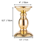 Nuptio Pillar Candle Holders, Wedding Centerpieces Metal Candle Holder Candles Stand Decoration Ideal for Weddings Special Events Parties Living Room (10 x S, Gold) - size: 10 x S