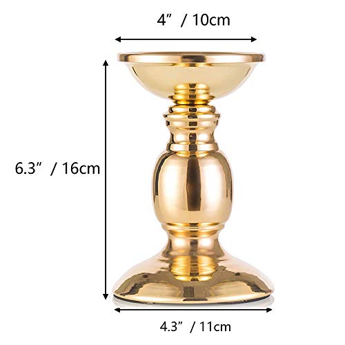 Nuptio Pillar Candle Holders, Wedding Centerpieces Metal Candle Holder Candles Stand Decoration Ideal for Weddings Special Events Parties Living Room (10 x S, Gold) - size: 10 x S